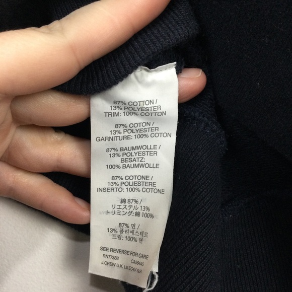 J. Crew Pieced Pinstripe Pullover Sweatshirt Blue - Picture 6 of 6